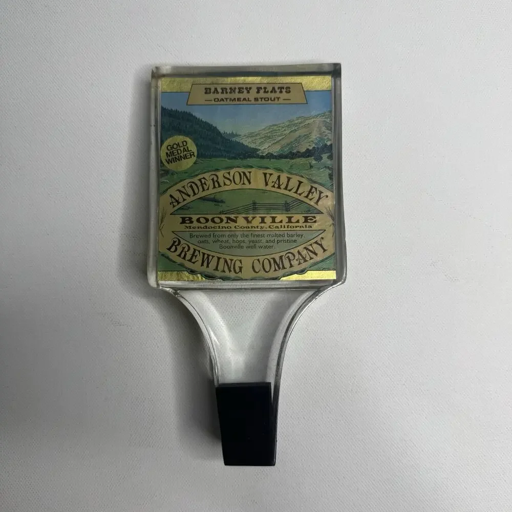 Anderson Valley Barney Flats Oatmeal Stout Beer Tap Handle Boonville CA